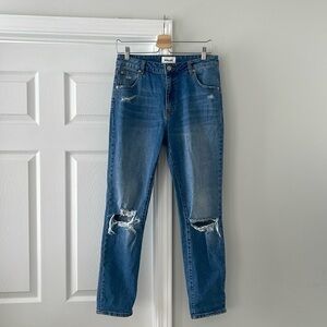 ROLLA’S Miller Mid High Rise Slim Jean Size 29 Distressed Denim